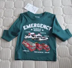 【新品タグ付き】長袖Tシャツ　消防車　救急車　パトカー　トミカ　グリーン