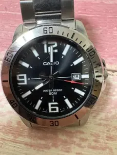 CASIO ブラックダイアル 時計 50m防水 5058 MTP-V001のサムネイル