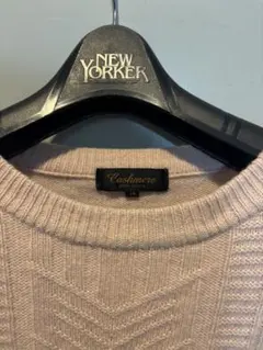 Cashmere 100ピンク ケーブルニットセーター