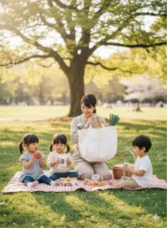 ホワイトコットン トートバッグ