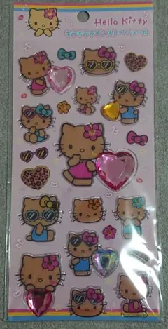 【まとめ割引あり】キラキララインストーンシール　日焼けキティ