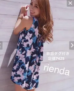 新品タグ付き rienda 花柄ノースリーブミニワンピース