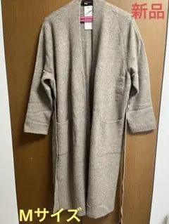 新品　ユニクロ　スフレヤーン　ロングニットコート　ベージュ　ガウン　カーディガン
