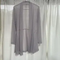 mimo 長袖 シアー カーディガン グレージュ系　 M-L