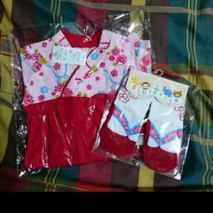 袴ロンパース70と足袋風靴下9-12