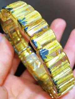 ⭐︎【天然】ゴールドタイチンルチル クォーツ ブレスレット バングル 40.8g