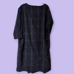 D*g*y ネイビー チェック柄 七分袖 ワンピース