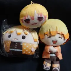 鬼滅の刃 ふわコロりん ぽふっとぬいぐるみ 我妻善逸 マスコット キーホルダー