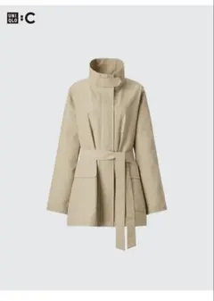 UNIQLO :C スタンドカラーオーバーサイズコート オリーブ S - メルカリ