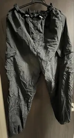 WEGO ブラックカーゴパンツ ウエストゴム