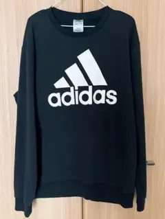 adidas　ビッグロゴ　トレーナー　ブラック　XL