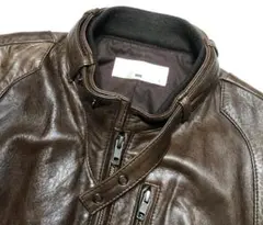 HARE　ハレ　レザージャケット　S　シングルライダース調　ラムレザー　リブ仕様
