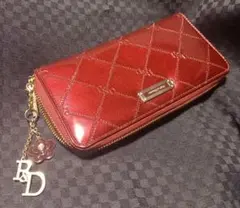 【Pinky&Dianne】ワインレッド レディース長財布 チャーム付き