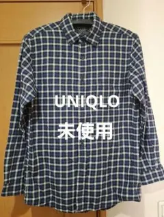【未使用】UNIQLO フランネルチェックシャツ ネイビー Mサイズ