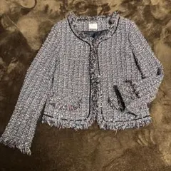 Cara ミックスツイードノーカラージャケット　　　ラメ　M セレモニー入学式