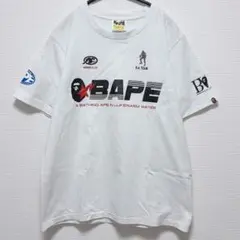 極美品 エイプ BAPE レーシングTシャツ 白 レディース M マルチロゴのサムネイル