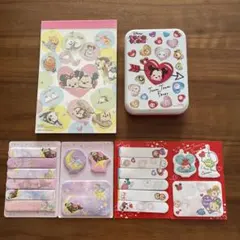 ディズニーツムツムキャラクター　缶入り付箋　メモ帳セット　ディズニーストア