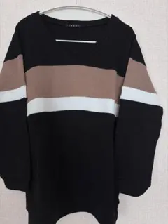 INGNI Vネック長袖セーター ストライプ