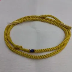 黄色の帯締め 青いビーズ付き　成人式　振袖