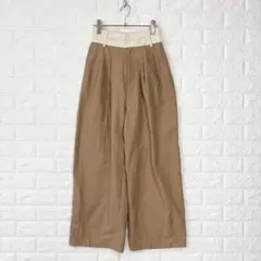 ☆【ナノユニバース】F ベージュ系 パンツ ワイドストレート カジュアル 秋冬
