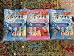 Biore 冷タオル セサミストリート ブルー2袋 ピンク1袋 合計3袋 新品のサムネイル