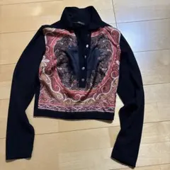 ETRO ペイズリー柄 長袖ポロシャツ 40