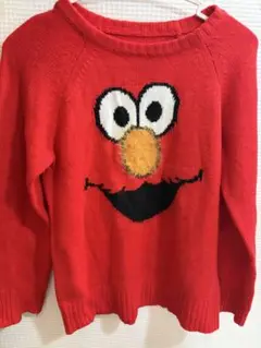 SESAME STREET エルモ ニット　レッド　140cm