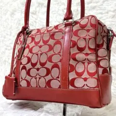 COACH Red Signature Boston Bag y2k