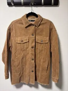 ☆ZARA コーデュロイ　オーバーサイズ　ジャケット ブラウン　S☆