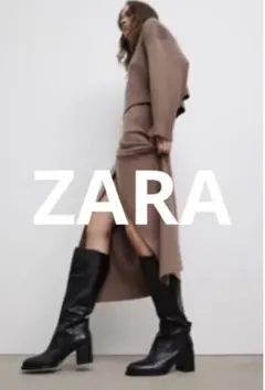 ZARAニットサロンスカートピンクベージュS新品未使用のサムネイル