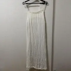 美品　アイボリー キャミワンピース サイドファスナー