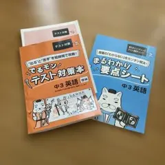新品　家庭教師　ガンバ　中3 英語 テスト対策本 & 要点シート