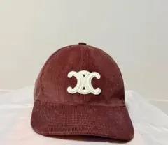 CELINE キャップ コーデュロイ セリーヌ ピンク