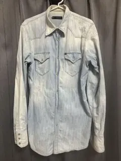 【極美品】DSQUARED2 デニムシャツ　ダメージ加工　デザイナーズ　イタリア 極美品】DSQUARED2 デニムシャツ ダメージ加工 デザイナーズ