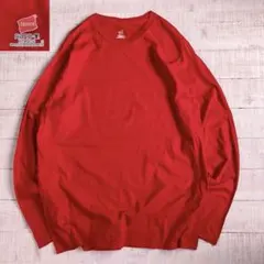 Hanes nano-T ヘインズ ロングスリーブ Tシャツ 赤 XL 無地のサムネイル
