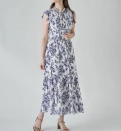 SNIDEL トワルドジュイ柄 プリーツ ロングワンピース 花柄 - メルカリ
