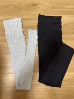 マタニティレギンス　2点セット（グレー・ブラック）