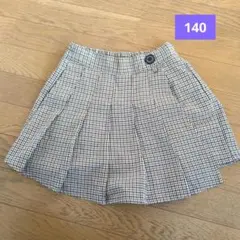 チェック柄キュロットスカート 140