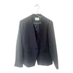 美品　ノーカラーブラックジャケット 3L