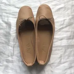 ZARA フラットバレエシューズ ベージュ