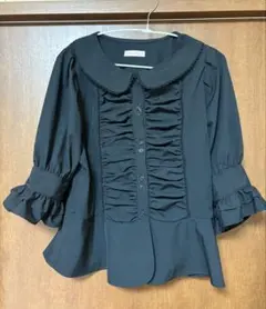 【新品・未使用】しまむら　愛野えり　マノンローズ　ブラウス　黒　LLサイズ