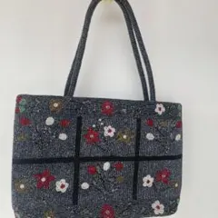 ビーズ花柄ハンドバッグ　韓国