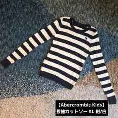 Abercrombie Kids 長袖カットソー XL 紺/白