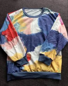 SHEIN タイダイ柄 ラウンドネック長袖カジュアル プルオーバー トレーナー