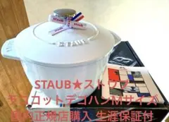 STAUBストウブ名品ラココットデゴハンＭサイズホワイト専用箱＆生涯保証付炊飯器のサムネイル