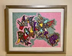 幾何学模様 アートパネル 額装済み