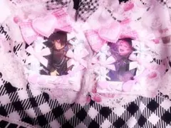 2点セット トレカケース ホイップデコ ピンク 水色 量産型 平成女児 リボン