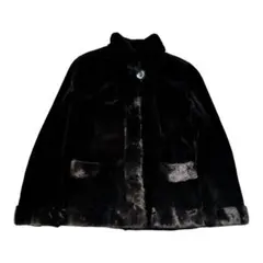 美品　SAGA MINK サガミンク ミンクファーコート ブラック　切り替え