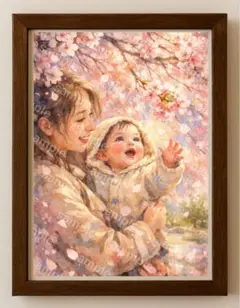 【水彩画アート】花影に触れる瞬間　2L版写真用紙