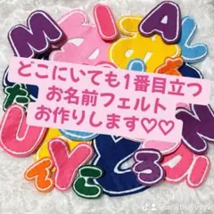 ワッペン　フェルト　お名前　名入れ　シール　入園準備　カラー帽子　刺繍　かわいい
